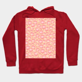 All Over Pink Grapefruit Citrus Slice Pattern Hoodie